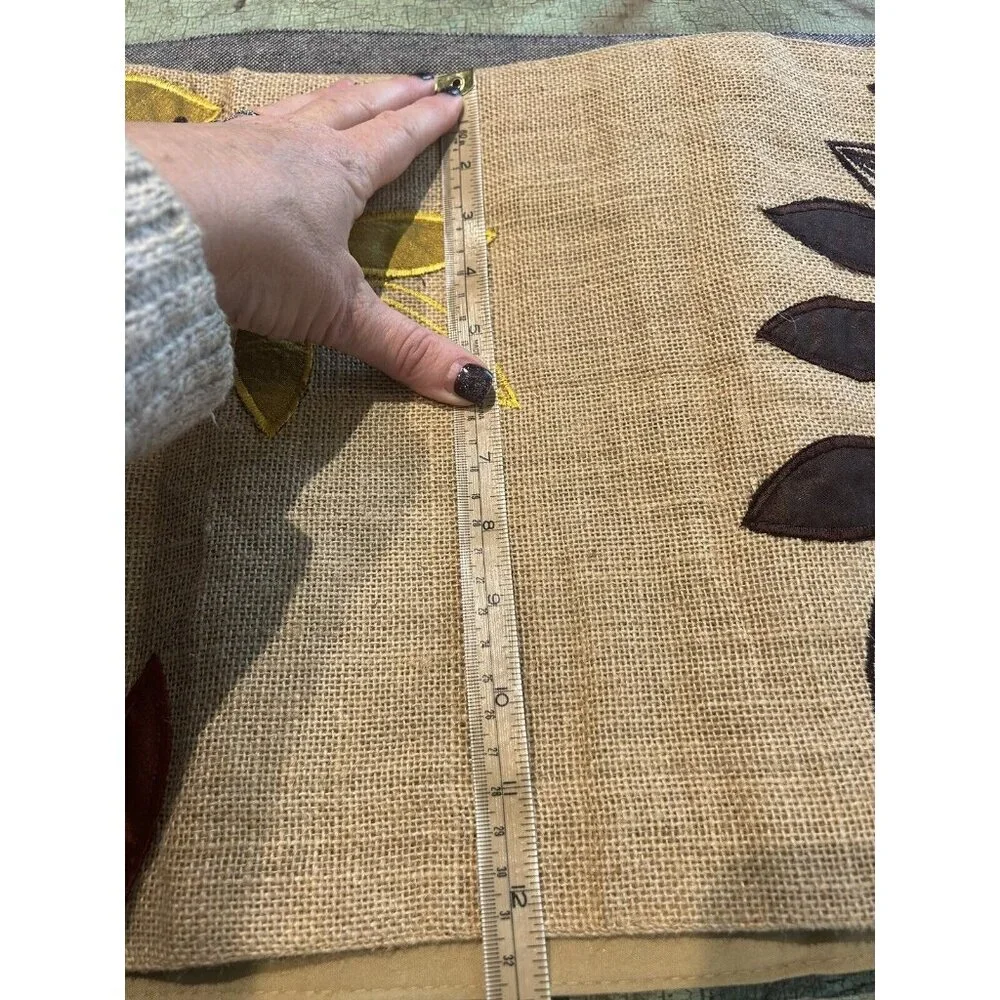 Harvest Moon Collection Table Runner Embroidered Fall Autumn Leaves 70” x 13